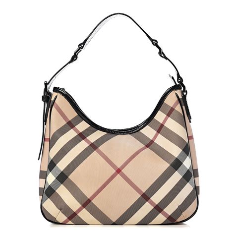 BURBERRY Nova Check Shoulder Bag Black.